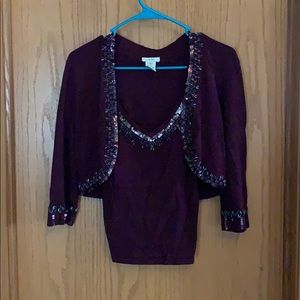 Embellished tank with matching embellished shrug